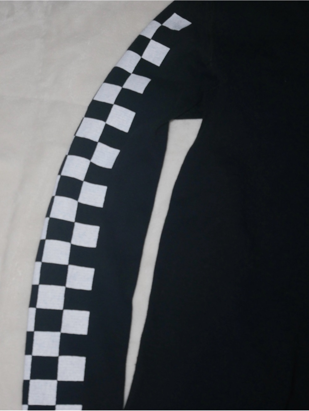 🏁🖤 Aviator Nation XS Black Thermal Long Sleeve Checkerboard Sleeve Top  ❤️🧡💛